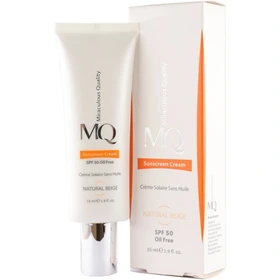 کرم ضد آفتاب NATURAL BEIGE مدل Oil free ام کیو SPF50 مناسب پوست چرب حجم 55 میلی لیتر - Image 2