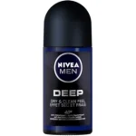 مام رول دئودورانت مردانه نیوا دیپ (مشکی) حجم Nivea Men Deep Dry and clean feel Roll On Deodurant