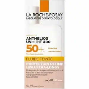 کرم ضد آفتاب فلویید بی رنگ لاروش پوزای با اس پی اف 50+ مدل آنتلیوس یووی مون 400 La Roche Posay Anthelios UVMune 400 Invisible Fluid SPF50+ Sun Cream