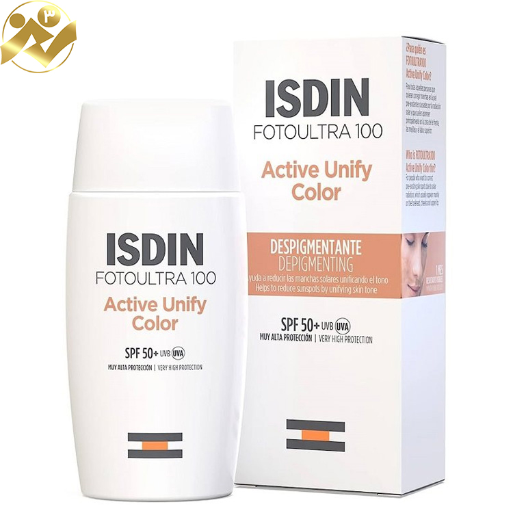 کرم ضد آفتاب بدون رنگ ایزدین SPF50 مدل FOTOULTRA 100 ACTIVE UNIFY/ISDIN
