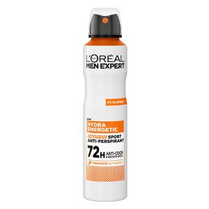 اسپری ضد تعریق هیدرا انرژیتیک 72 ساعته لورآل /L'Oreal Hydra Energetic Extreme Sport Men antiperspirant spray, volume 250 ml
