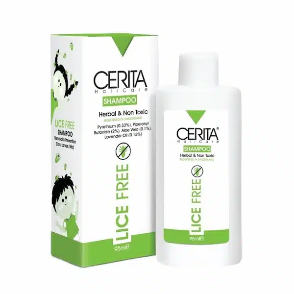 شامپو ضد شپش لایس فری سریتا مناسب انواع مو 95 میلی لیتر Cerita Herbal & Non Toxic Lice Free Shampoo 95 ml - تصویر 2