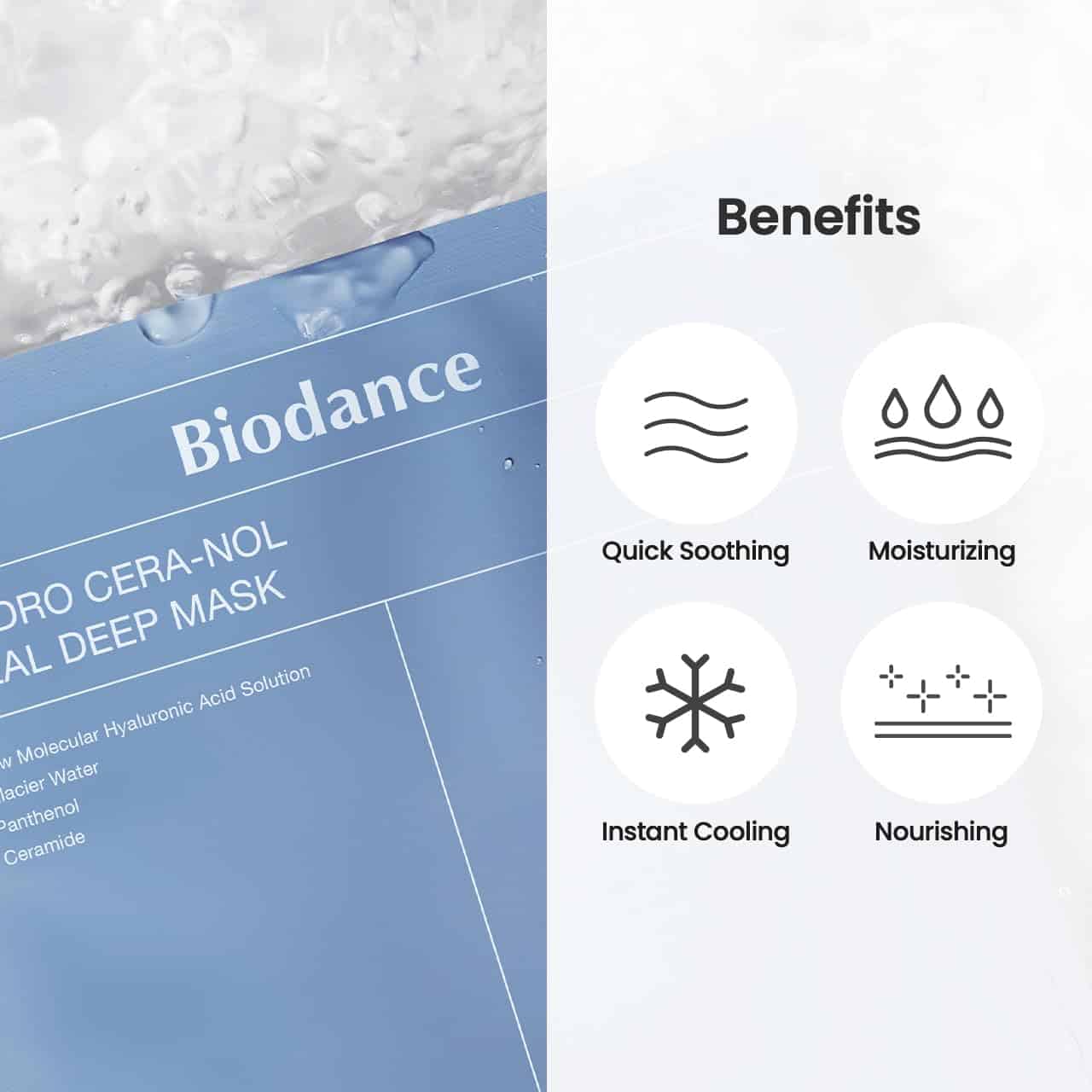 ماسک ورقه ای هیدرو سرا نول ریل دیپ بیودنس (بایودنس) BIODANCE HYDRO CERA- NOL REAL DEEP MASK تولید کره جنوبی - تصویر 4